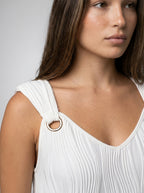 Women's V-Neck Padded Strap Mini Dress