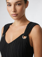 Women's V-Neck Padded Strap Mini Dress