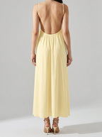 Women's V-Neck Spaghetti Strap A-Line Summer Maxi Dress
