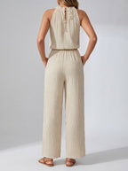 Women's Wide Leg Jumpsuit with Halter Neck
