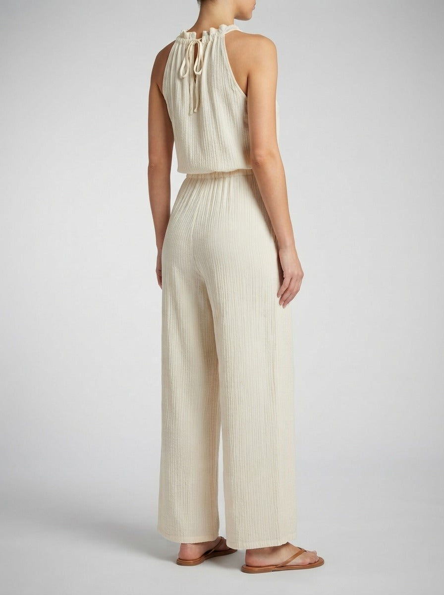 Women's Wide Leg Jumpsuit with Halter Neck