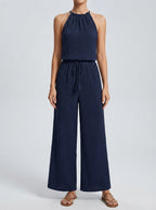 Women's Wide Leg Jumpsuit with Halter Neck
