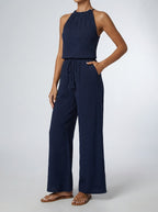 Women's Wide Leg Jumpsuit with Halter Neck