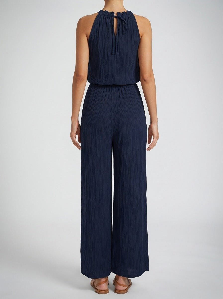 Women's Wide Leg Jumpsuit with Halter Neck