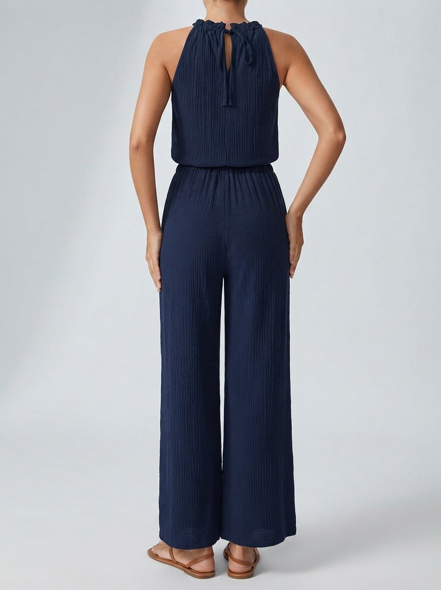 Women's Wide Leg Jumpsuit with Halter Neck