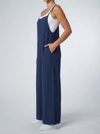 Women's Wide Leg Jumpsuit with Square Neck