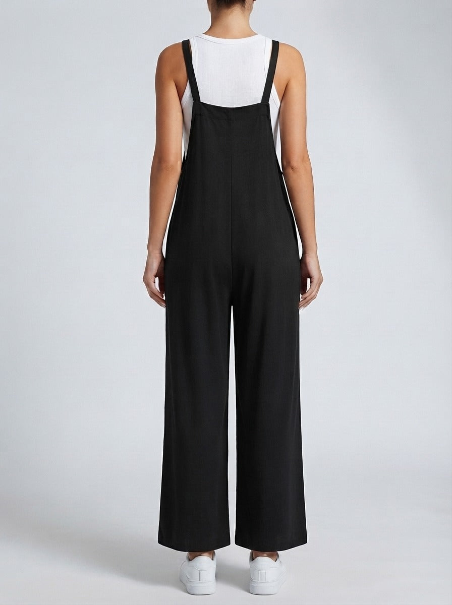 Women's Wide Leg Jumpsuit with Square Neck