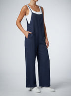 Women's Wide Leg Jumpsuit with Square Neck