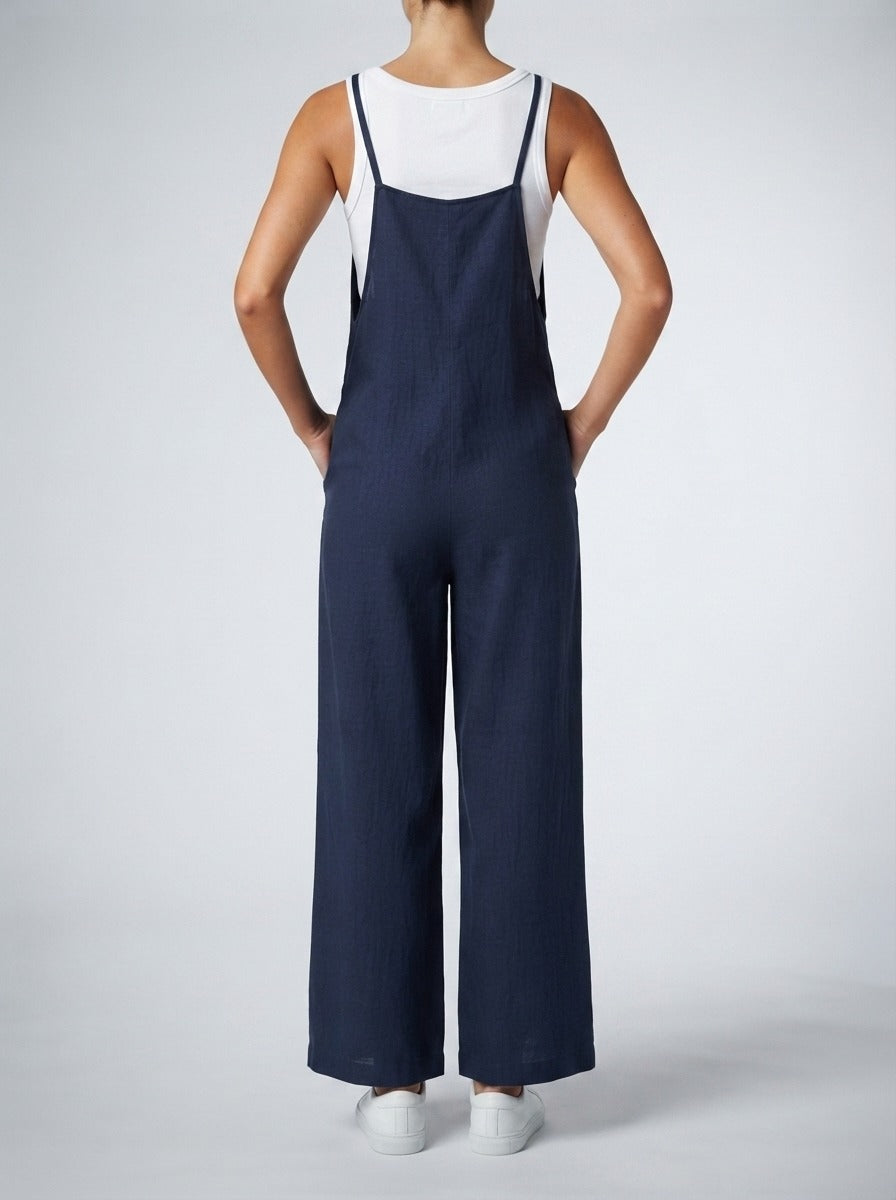 Women's Wide Leg Jumpsuit with Square Neck