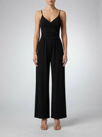 Women's Wide Leg Jumpsuit with Wrap V-Neck